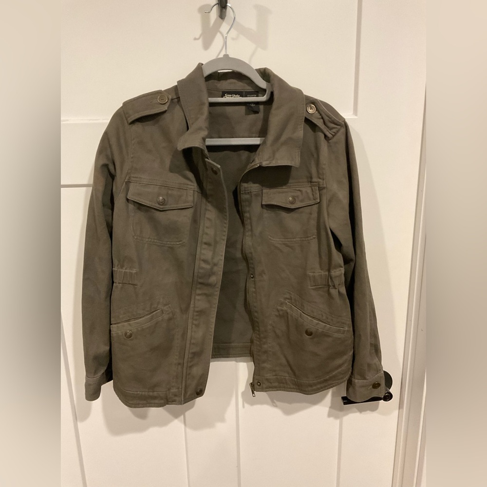 Olive Green Bomber Jacket Great Shape But Stain On Shoulder Size S